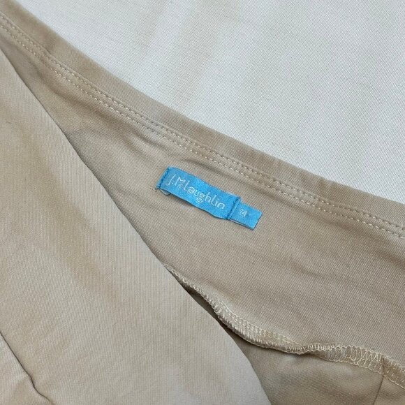 J McLaughlin Masie Slim Pull On Pants Size 14 Stretch Career Khaki Tan Tapered - Picture 3 of 8